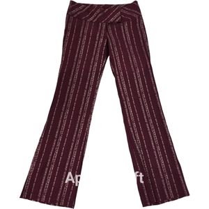 Maroon Striped Pull on Stretch Pants